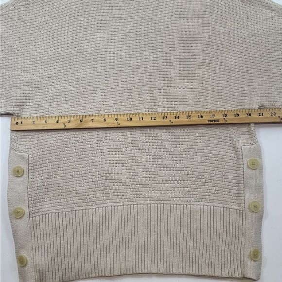 Ann Taylor LOFT Beige Mock Neck Short Sleeve Sweater Top Women’s Sz L - Picture 6 of 7